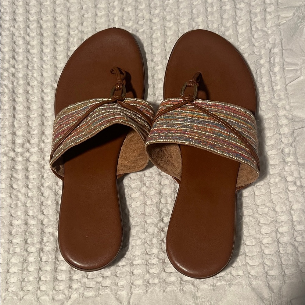Elegant Brown and Multicolor Women's Sandals